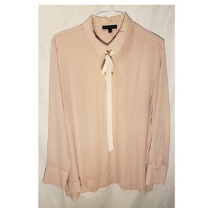 Banana Republic, Pink Blouse & White Tie, Size XL